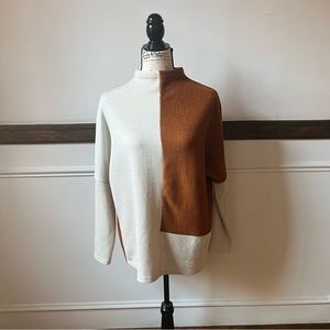 Two-Tone Knit Sweater